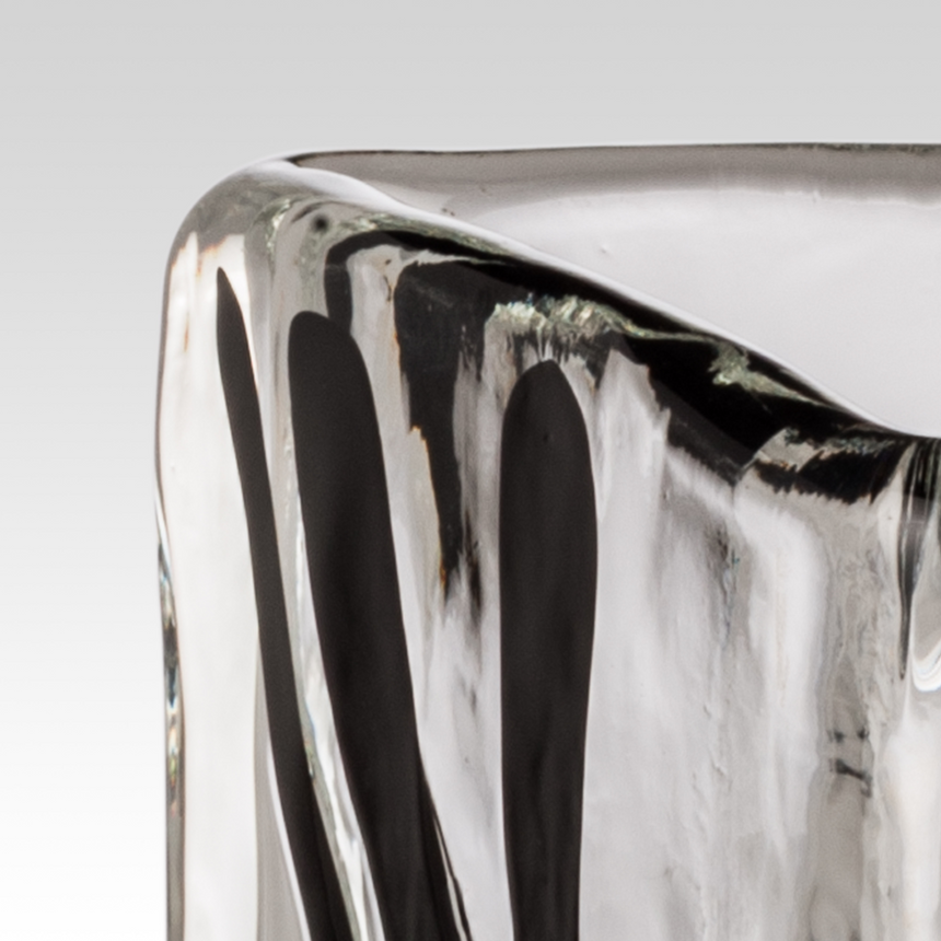 Black Accent Glass Vase | Venini Black Belt | Italianfurniture.com