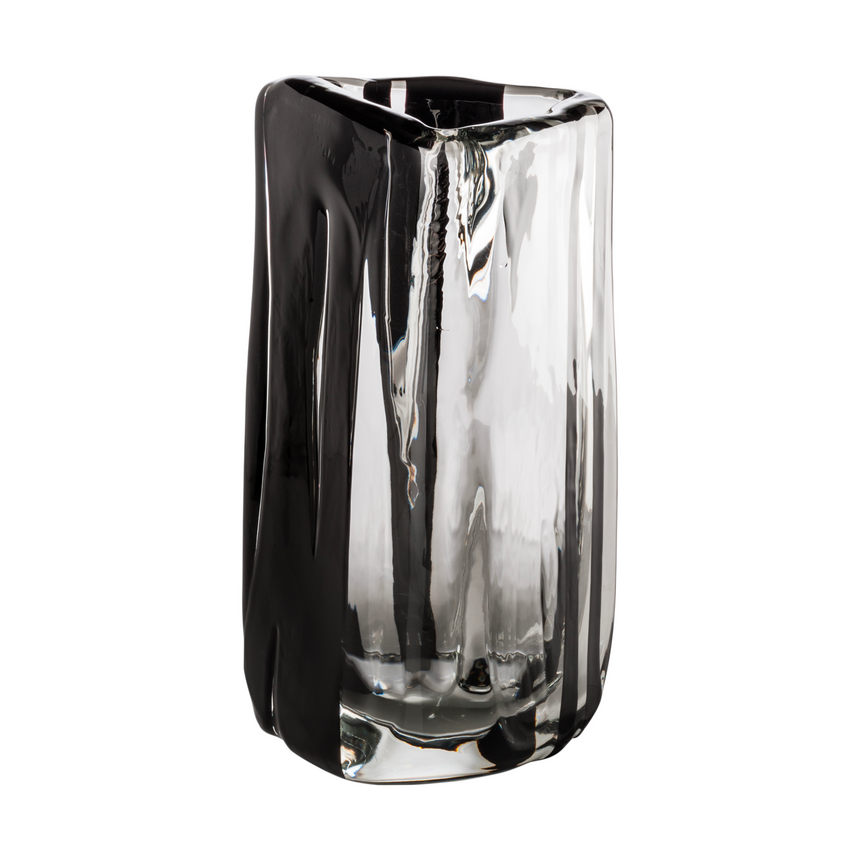 Black Accent Glass Vase | Venini Black Belt | Italianfurniture.com