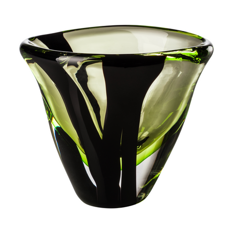 Black Swirl Oval Vase | Venini Black Belt | Italianfurniture.com