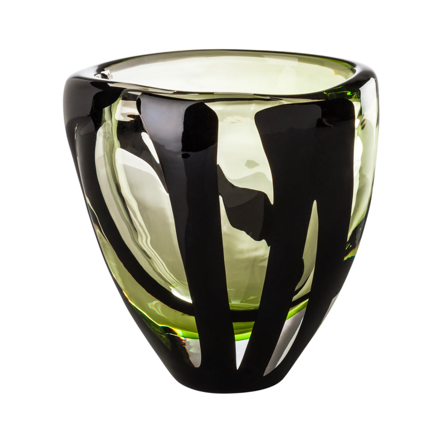 Black Swirl Oval Vase | Venini Black Belt | Italianfurniture.com