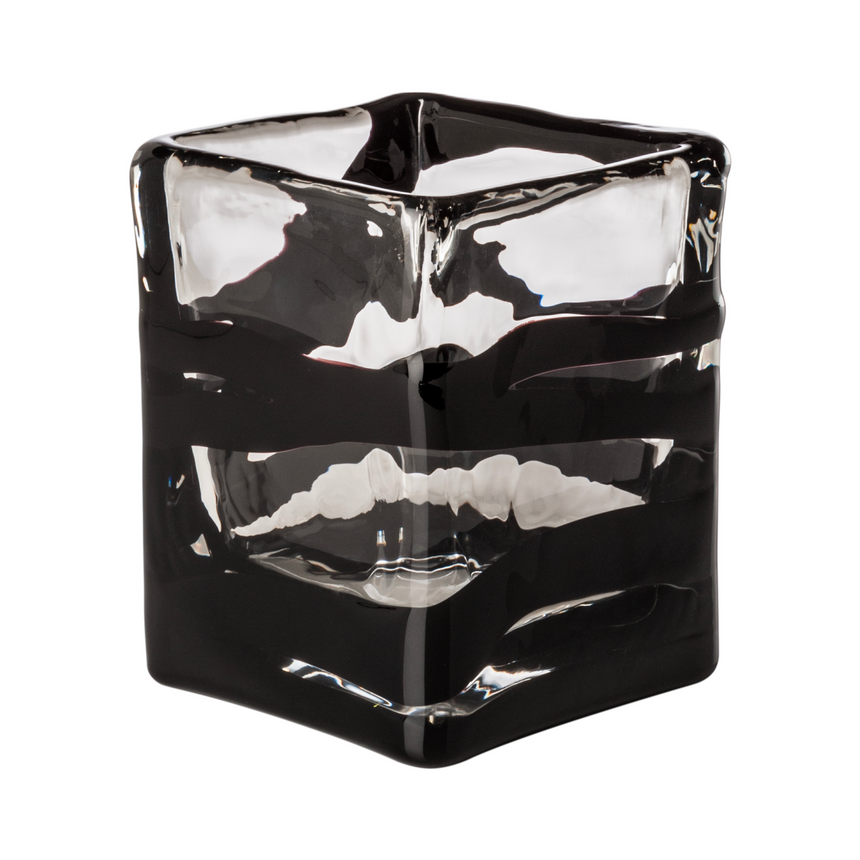 Black Swirl Square Vase | Venini Black Belt | Italianfurniture.com