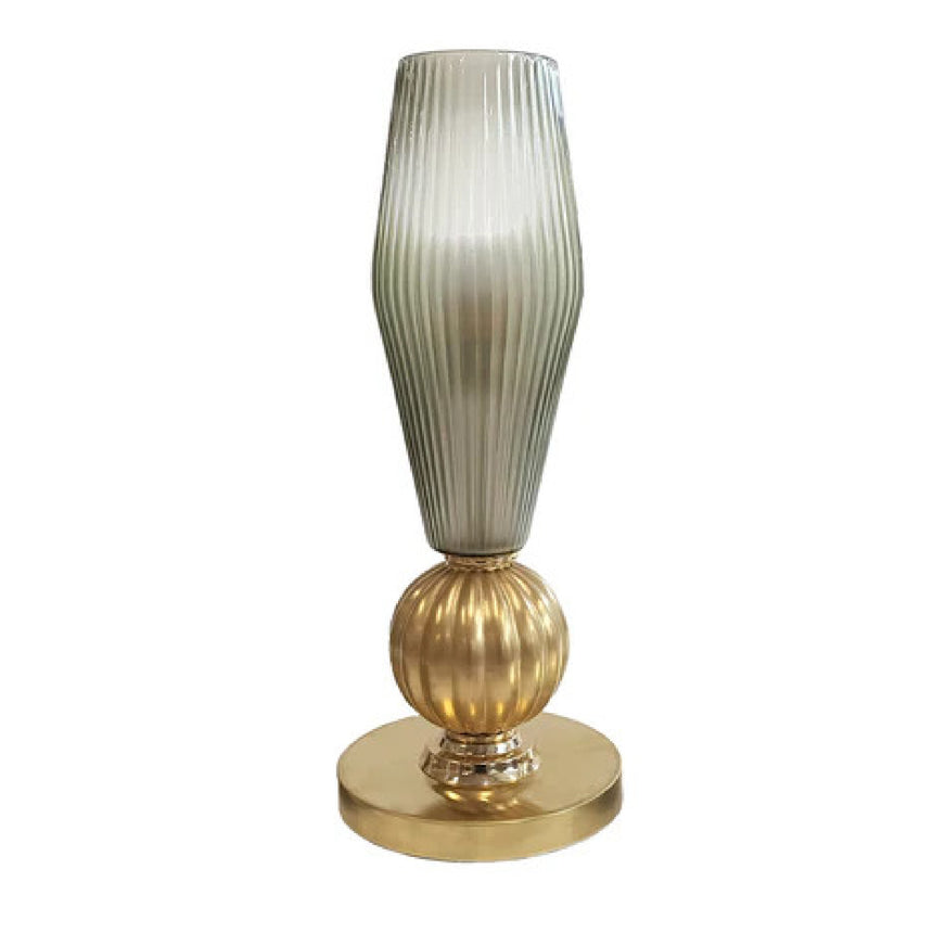 Gray Glass Gold Table Lamp | Villari Angelica