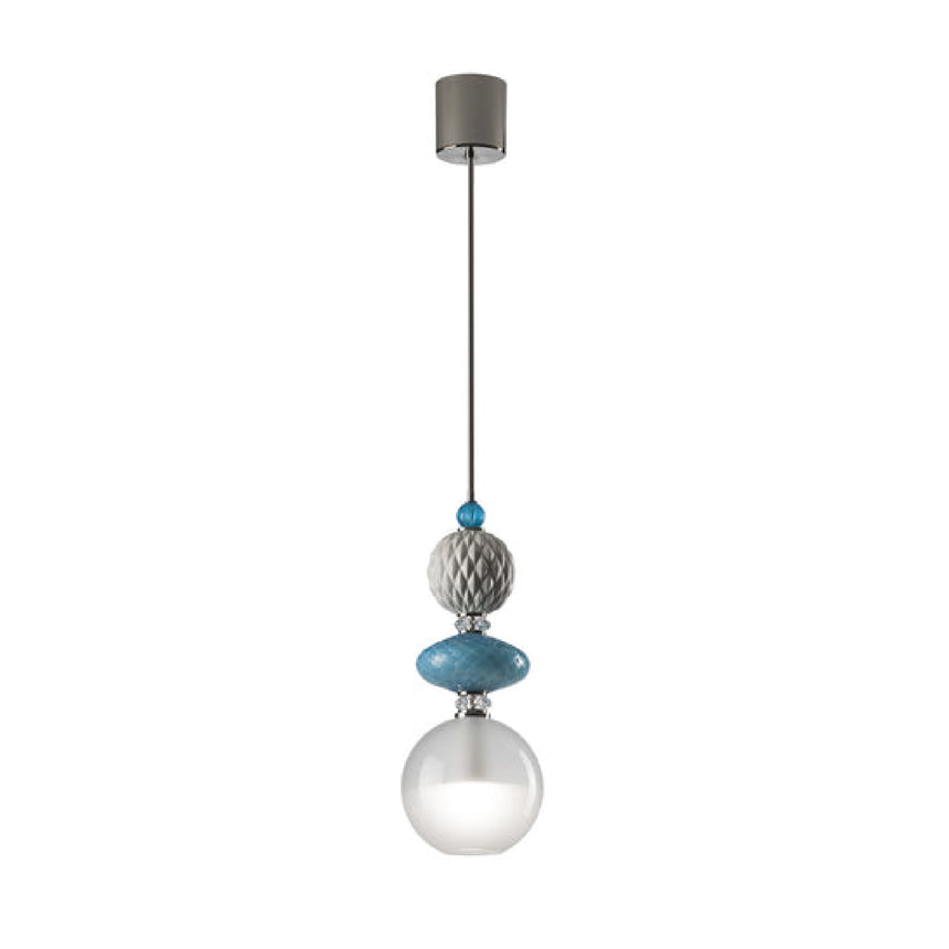 Pearl Gray Glass Pendant Lamp | Villari Audrey