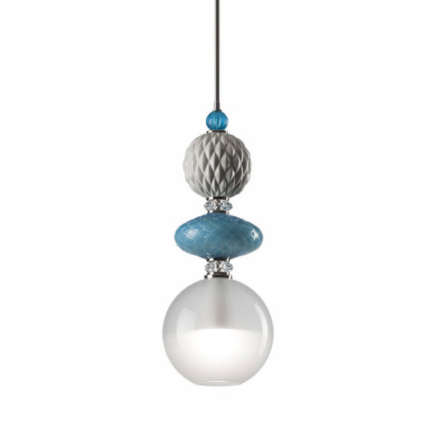 Pearl Gray Glass Pendant Lamp | Villari Audrey