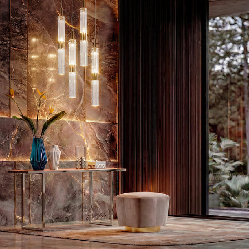 Cylindrical Glass Pendant Lamp | Villari Drum