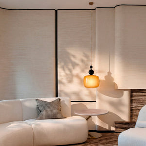 Gold & Black Glass Pendant Lamp | Villari Farrah