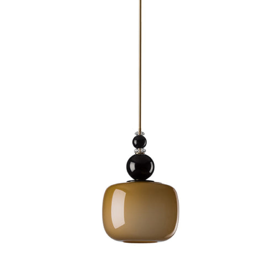Gold & Black Glass Pendant Lamp | Villari Farrah