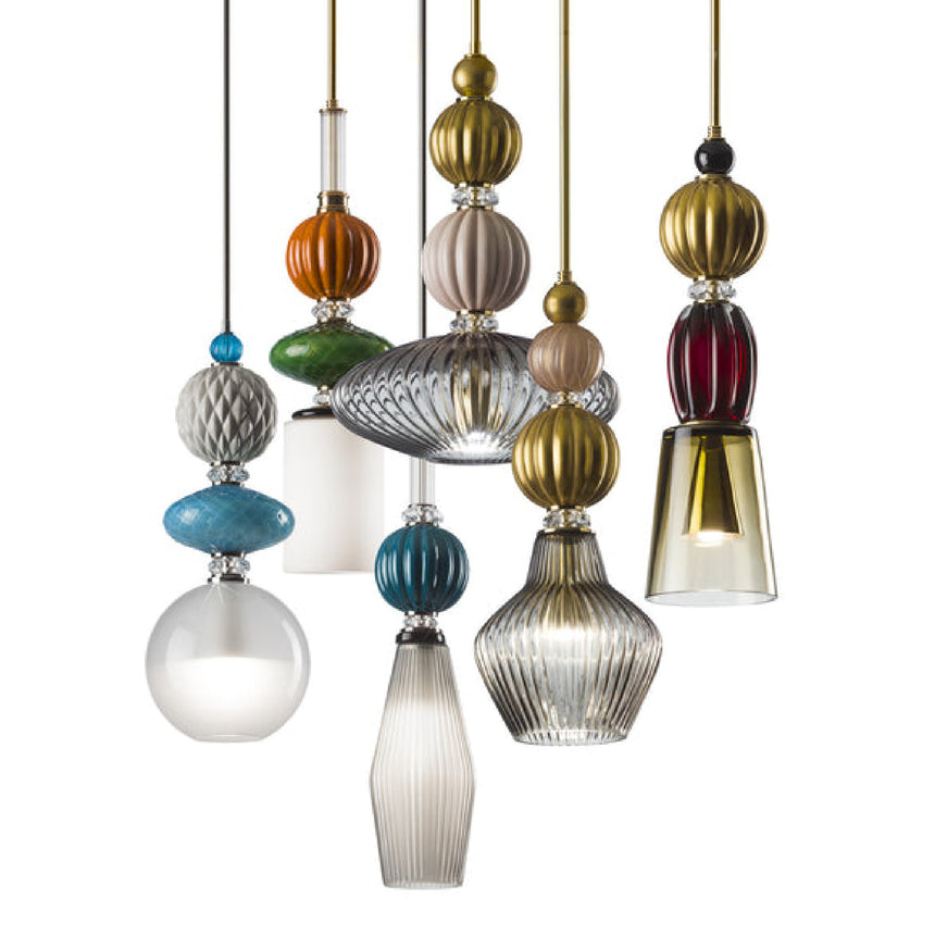 Stacked Multicolored Glass Chandelier | Villari Divas