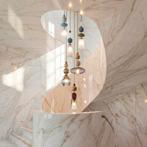 Stacked Multicolored Glass Chandelier | Villari Divas