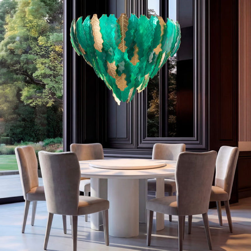 Leaf-Shaped 12-Light Chandelier | Villari Kelly