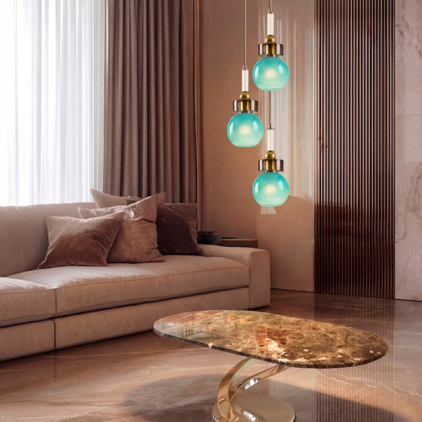 Blue Sphere Accent Pendant Lamp | Villari Lolite Etienne