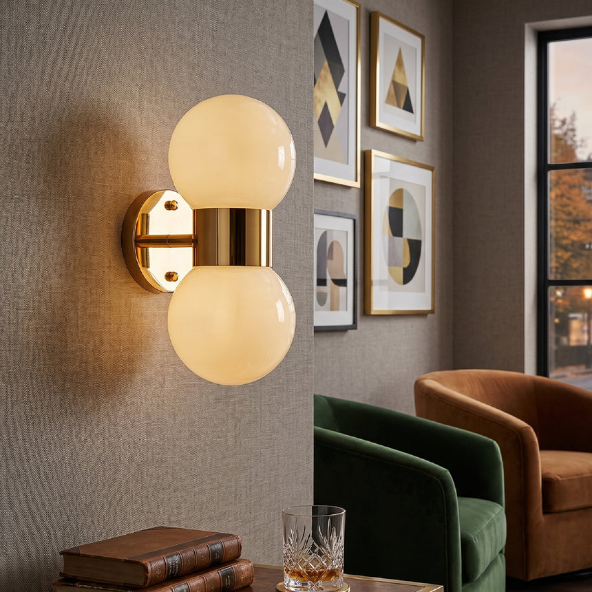 Double Glass Sphere Wall Lamp | Villari Lady V