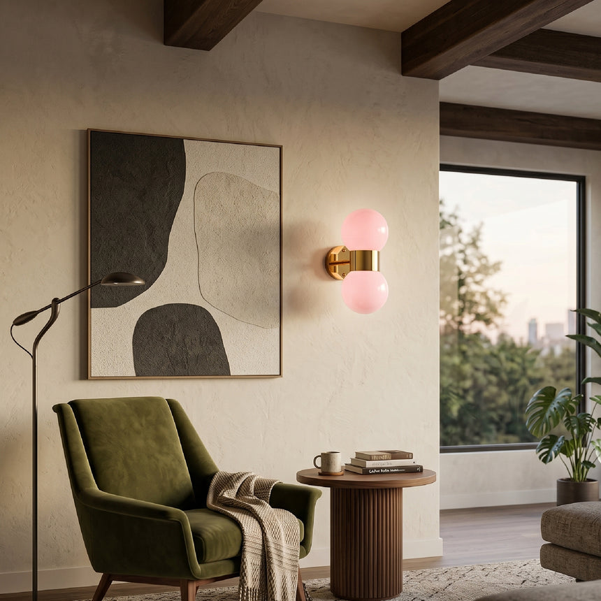 Double Glass Sphere Wall Lamp | Villari Lady V