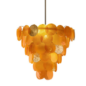 Yellow Glass Tiered Chandelier | Villari Candy