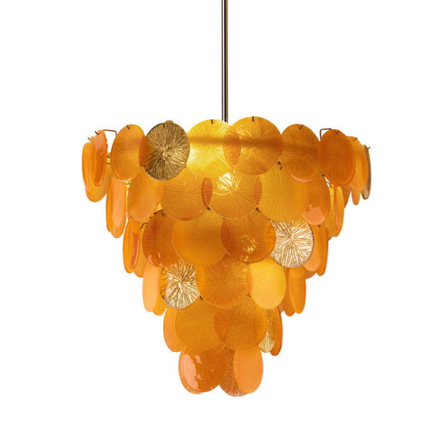 Yellow Glass Tiered Chandelier | Villari Candy
