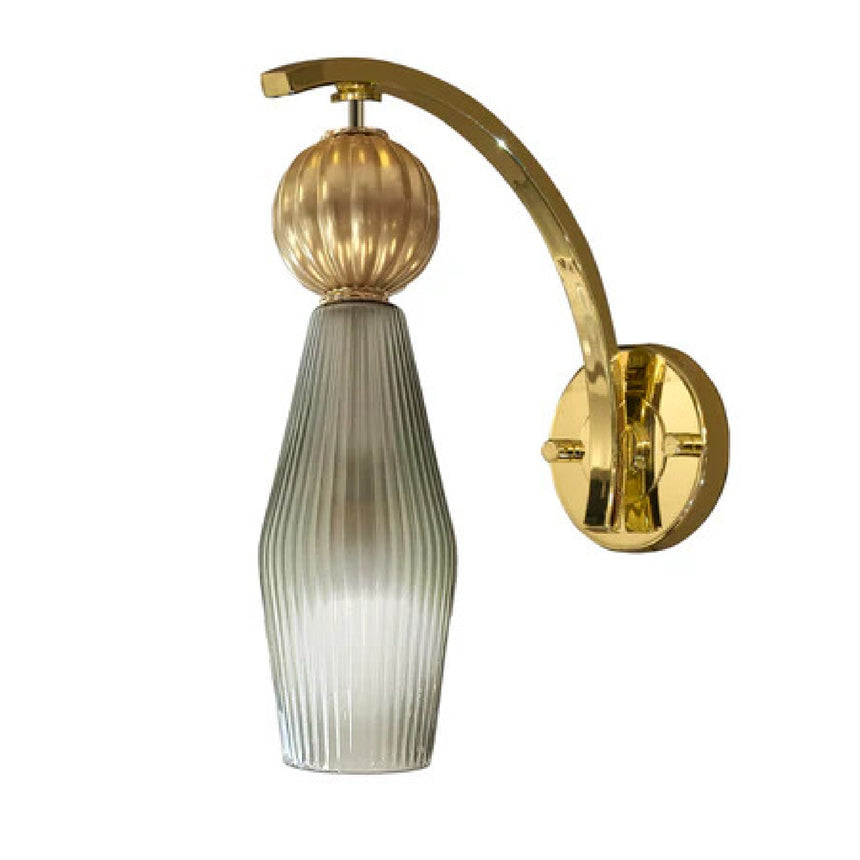 Gray Glass Gold Wall Lamp | Villari Angelica