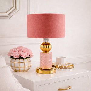 Pink & Gold Table Lamp | Villari Athena