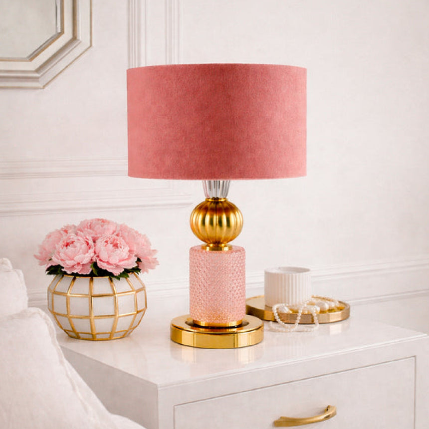 Pink & Gold Table Lamp | Villari Athena