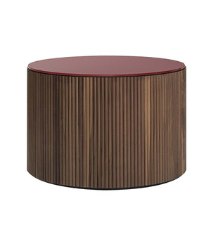 Ribbed Wood Glass Coffee Table | Lema Drum