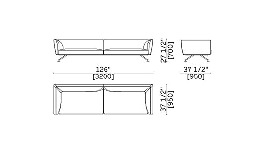 Low Squared Back Sofa | Lema Neil | ItalianFurniture.com